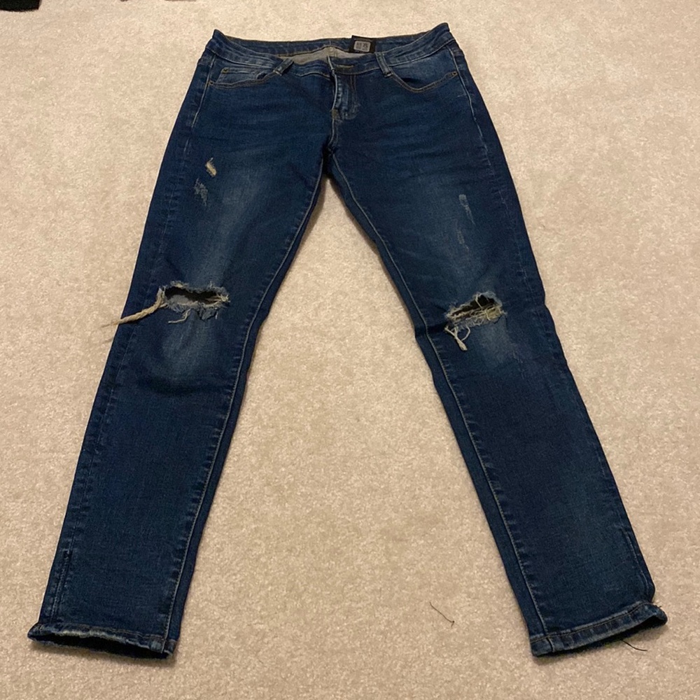 Dark denim skinny jeans